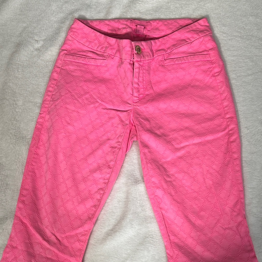 Lilly Pulitzer Pink Textured pants! Size 00